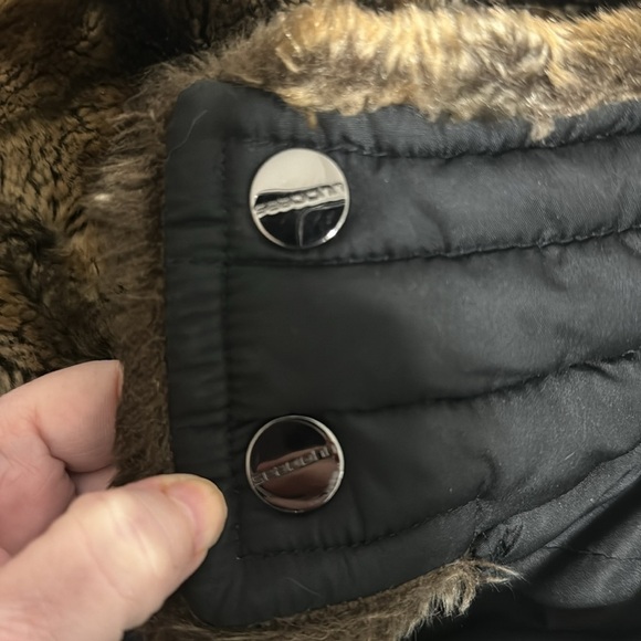 Sean John vest Y2K Faux Fur Reversible full front zip black brown tan Medium - Picture 12 of 16